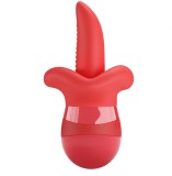 Stimulator Obelia, 10 Moduri Vibratii, 10 Moduri Rotatii, TPE Moale, USB, Rosu, 13.8 cm