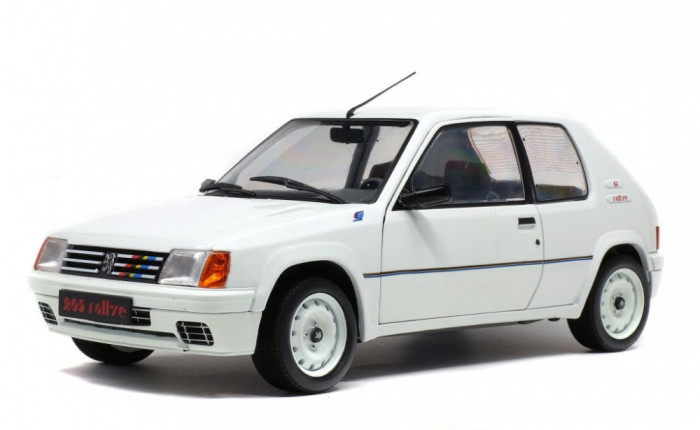 Macheta Peugeot 205 MK1 1.9L Rallye 1988 alb- Solido 1/18