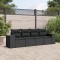 Gossi set mobilier de gradina cu perne, 4 piese, negru, poliratan