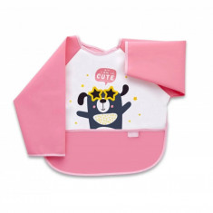 Baveta cu maneci si buzunar babyjem polly bib (culoare: roz)