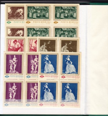 ROMANIA 1967 LP 644 REPRODUCERI DE ARTA BLOCURI DE 4 TIMBRE MNH foto