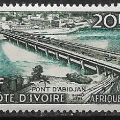B1260 - A.O.F.Coasta de fildes 1958 - Podul Abidjan neuzat,perfecta stare