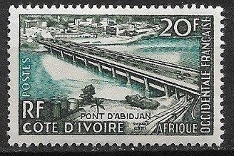 C2198 - A.O.F.Coasta de fildes 1958 - Podul Abidjan neuzat,perfecta stare foto