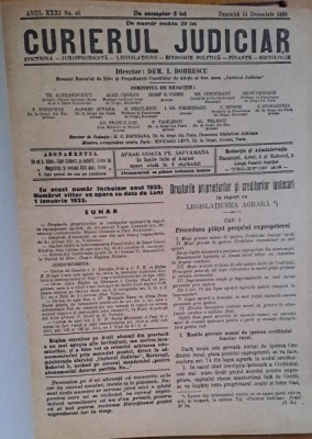Curierul judiciar pe anul 1922 , Dem I. Dobrescu foto