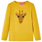 Tricou pentru copii cu m&acirc;neci lungi ocru &icirc;nchis 116