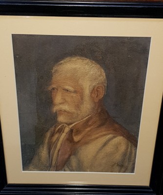 HANS AESCHER ( 1866 - 1947 ) , PORTRET DE BARBAT foto