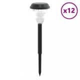 Cumpara ieftin Lampi solare alei cu tarusi de pamant 12 buc., alb