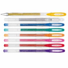 Pix cu gel Uni-ball Sparkling UM-120SP, 0.7mm, cu capac, corp transparent,