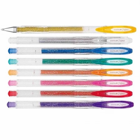 Pix cu gel Uni-ball Sparkling UM-120SP, 0.7mm, cu capac, corp transparent,