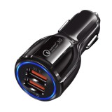 Cumpara ieftin Incarcator auto Qualcomm 3.0 Fast Charge, 2x USB port, 5V 3.1A - 6A, Incarcare rapida, LED Blue, 5 tipuri de protectii, negru