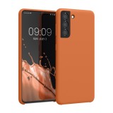 Husa Kwmobile pentru Samsung Galaxy S21, Portocaliu, Silicon, KWM000012BT071C, Carcasa