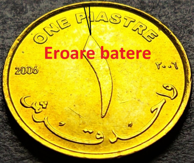 Moneda exotica 1 PIASTRE - SUDAN, anul 2006 *cod 2347 = UNC + 2 ERORI de BATERE foto