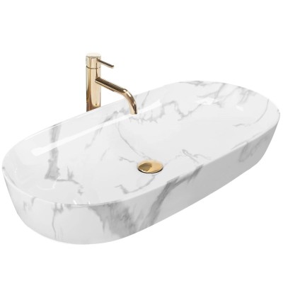 Lavoarul REA CLEO 81 Shiny Marmo din ceramică foto