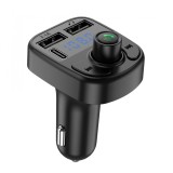 Incarcator auto cu mp3 player, flippy, bluetooth 5.0, 5v, 2 x usb, type c, negru