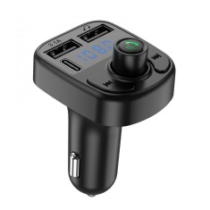 Incarcator auto cu mp3 player, flippy, bluetooth 5.0, 5v, 2 x usb, type c, negru