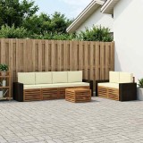 vidaXL Set de canapele de exterior cu pernă 7 pcs Natural și Crem 3384061