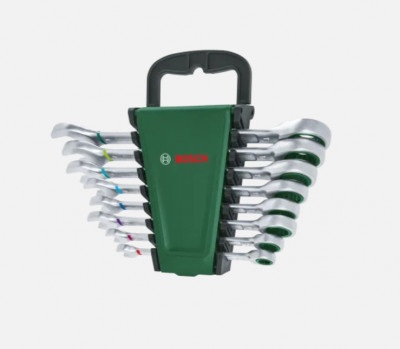 BOSCH Set de 8 chei combinate cu clichet, dimensiuni 8-19 mm, CrV foto