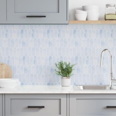 vidaXL Autocolante decorative 10 pcs Albastru deschis 30 x 30 x 0,8 cm 42021299