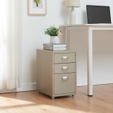 Dulap mobil de birou K&ouml;kar cu 3 sertare, metalic, camel, 48x28x41 cm