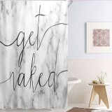 Perdea pentru Dus Gri Marble &quot;Get Naked&quot; 180x180cm, Oem