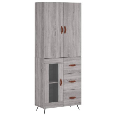 Dulap inalt, gri sonoma, 69,5x34x180 cm, lemn compozit foto