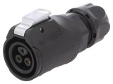 Mufă Conector Circular 3 Pinuri Aurită 10A Lipire Mamă