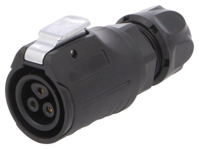 Conector circular 3 pini aurit 10A foto