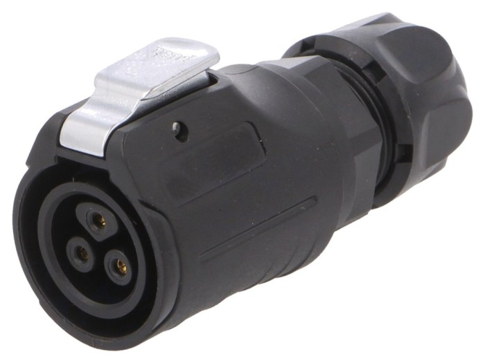 Conector circular 3 pini aurit 10A