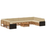 vidaXL Seturi de canapele cu pernă 11 pcs Lemn Solid de Acacia 3383936