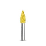 Raspel flacara 9,5 mm coada 6mm, Granulatie Saburr FINA - GALBENA