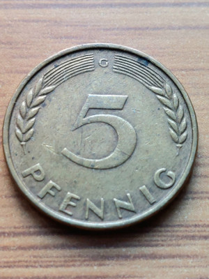 Moneda Germania 5 Pfennig 1950 foto