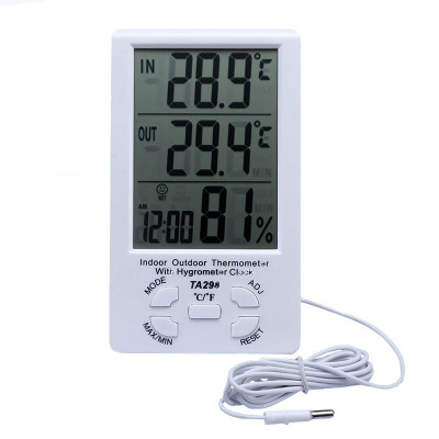 Termometru cu higrometru, ceas, alarma, 1 x AAA, afisaj digital foto