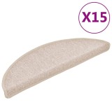 Cumpara ieftin Covorase pentru scari, 15 buc., 56x17x3 cm, semirotunde, gri taupe