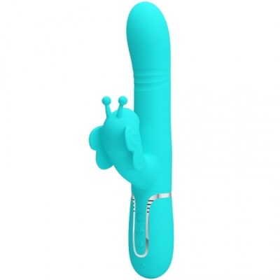 Frumos iubire - Vibrator Multifuncțional Rabbit 4 &amp;Icirc;n 1 Fluture Aqua Verde foto