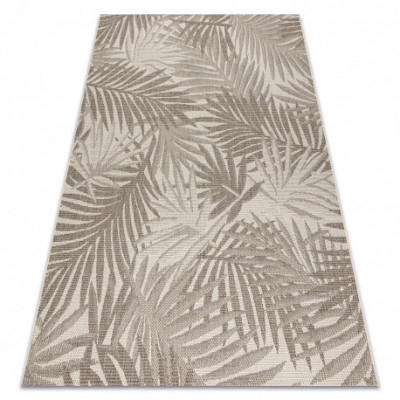 Covor sisal Floorlux 20504 Frunze şampanie si gri Junglă, 60x110 cm foto