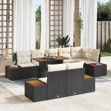 Cumpara ieftin Set de canapele pentru grădină 9 pcs Negru Rattan poli