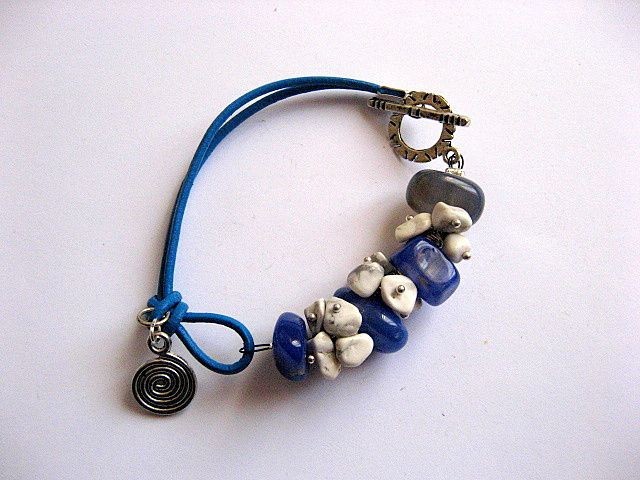 Bratara agate si howlite , bratara femei, 27807