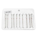 Set de 5 unități: Capăt de freză de diamant pentru cuticule, cilindru, br&acirc;u roșu, 853/018R