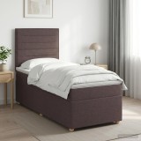 Cumpara ieftin Pat boxspring cu saltea Maro inchis 80 x 200 cm Tesatura