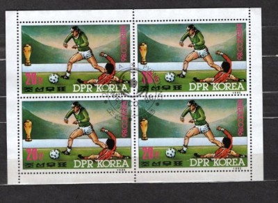 KOREA 1985 - FOTBAL. CM MEXIC 1986. BLOC STAMPILAT, DB15 foto