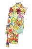 Esarfa Dama Vascoza, Tip Sal, 2 Fete Pictata Manual, Rosu/Galben, Eleganta, Accesorii Moda, Marime Unica