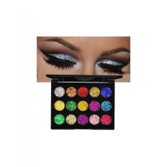 Set Machiaj 15 culori Stralucitoare cu efect de sclipici pentru ochi si pleoape