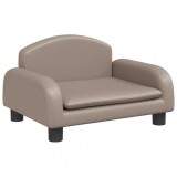Cumpara ieftin Pat de caini, cappuccino, 50x40x30 cm, piele ecologica