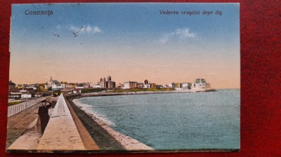 Romania-1925-Constanta-Vederea orasului DEPE dig-C.P.circ-RARA foto