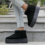Ghete negre imblanite cu talpa groasa LT33-43 112