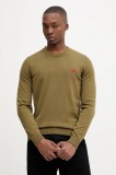 HUGO pulover de bumbac culoarea verde, light, 50475083
