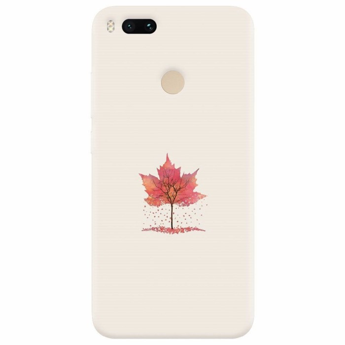 Husa silicon pentru Xiaomi Mi A1, Autumn Tree Leaf Shape Illustration