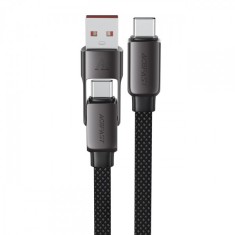 Cablu Date si Incarcare USB-C - USB-A / USB-C Acefast C13-05, 60W, 0.2m, Negru