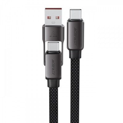 Cablu Date si Incarcare USB-C - USB-A / USB-C Acefast C13-05, 60W, 0.2m, Negru foto