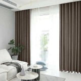 Draperie din catifea blackout cu rejansa transparenta cu ate pentru galerie, Madison, 250x270 cm, densitate 700 g/ml, Taupe, 1 buc